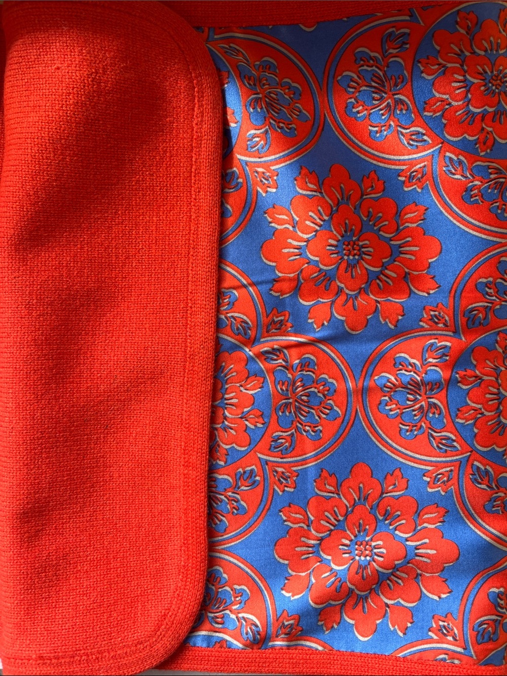 🍅🍊Shanghai Tang Floral Mongolian Cashmere + silk scarf NWOT